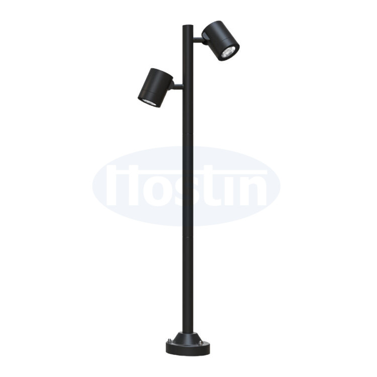 Gartenleuchte an einem 90 cm langen Halter mit zwei Lichtquellen – Basis mit Gewinde